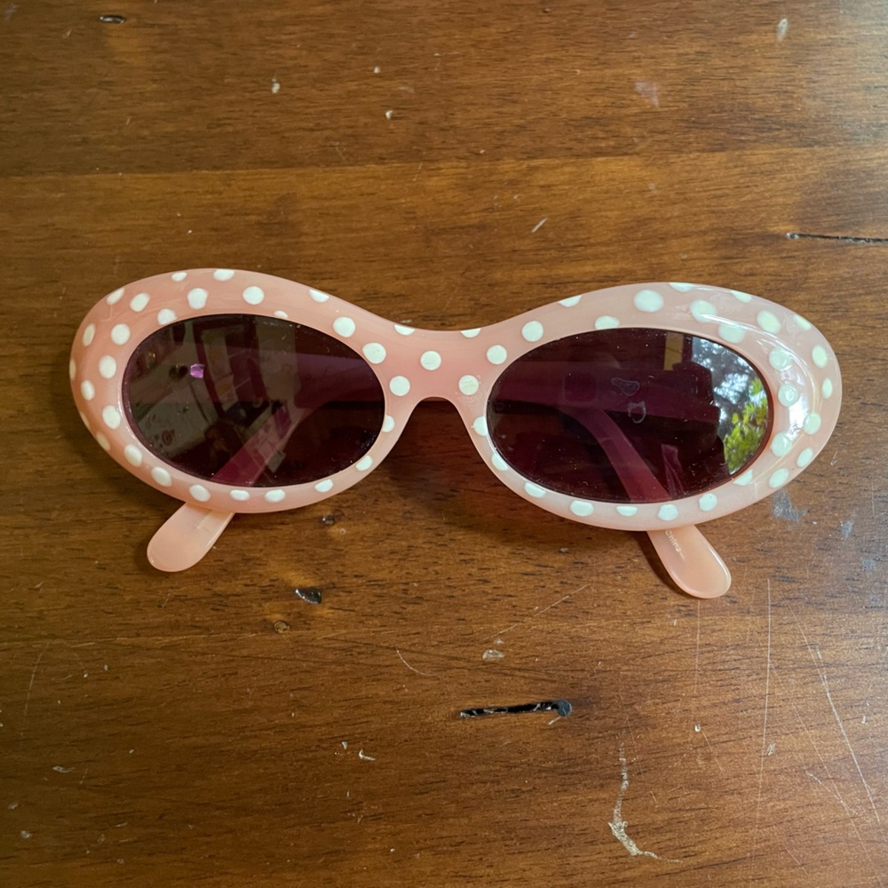Pink polka dot Lulu Guinness sunglasses